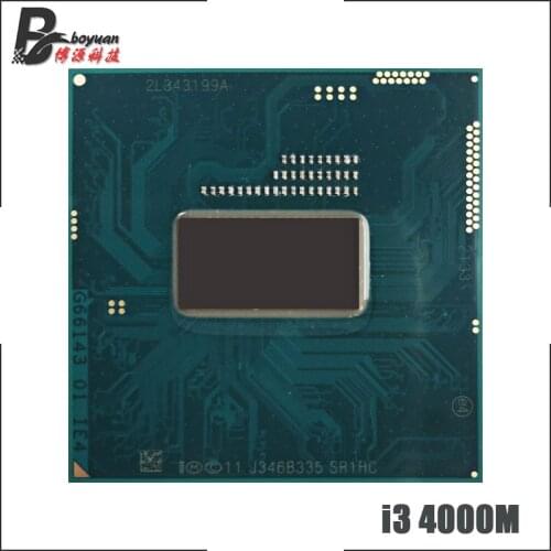 Intel Core i3-4000M i3 4000M SR1HC 2.4 GHz Dual-Core Quad-Thread CPU Processor 3M 37W Socket G3 / rPGA946B