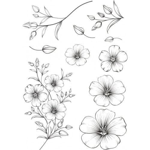 Flowers Transparent Clear Stamps for DIY Scrapbooking/Card Making/Kids Christmas Fun Decoration Supplies ST0685
