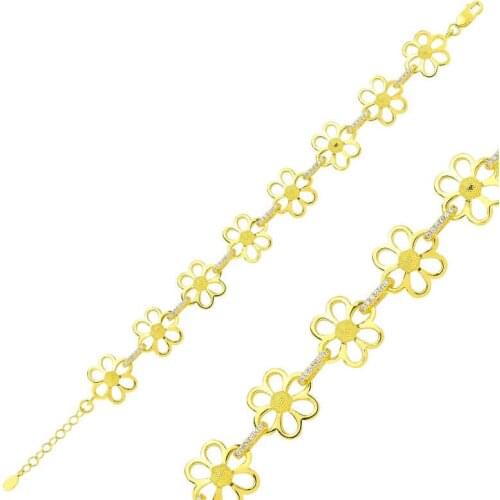 Silver Yellow Daisy Lady Bracelet
