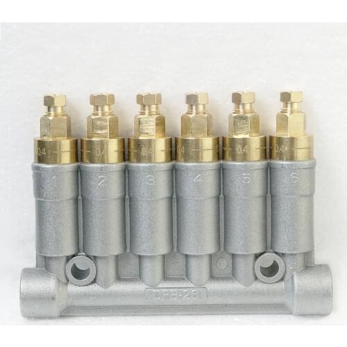 Showa detective volumetric oil distributor lubrication doser separator valve manifold dispenser 0.2cc 6 outlet DPB-26