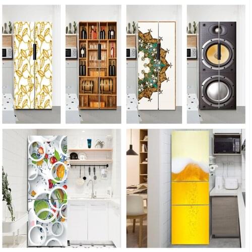Modern Wallpaper Refrigerator Decoration Poster Waterproof Peel & Stick Vinyl Wall Sticker Home Design Decoration Kitchen Mural