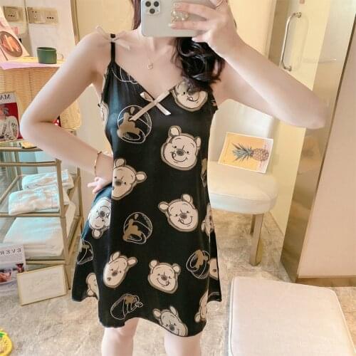 Spaghetti Strap Sexy Nightwear Plus Size Sleepwear Women Night Dress Ladies Nighty Nightgown