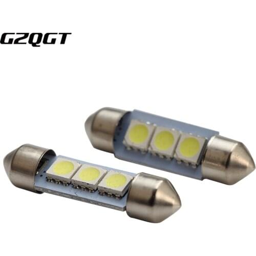 100x Bright White Led Car C5W 5050 3 Smd 3Smd 31mm 36mm 39mm 41mm Dc 12v Festoon Interior Dome Free Light Lamp turn signal Bulb