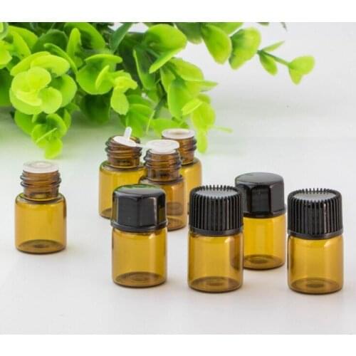 X High Quality 1ml/2ml/3ml/5ml Dram Amber Glass Essential Oil Bottle Small Brown Perfume Glass Vials Sample Test Bottle