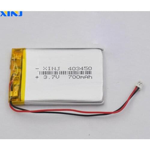 XINJ 3.7V 700mAh Li Po Polymer Battery 2pin JST 1.5mm plug 403450 For GPS Sat Nav DVC PAD Camera Driving recorder MP3/mp4 Lights