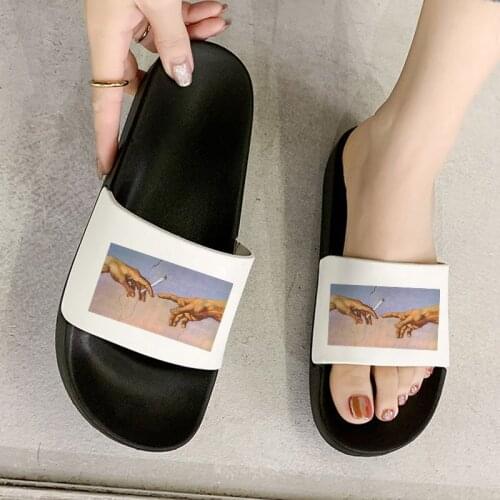2021 Women Flip Flops Comfort Flip Flops Female Slipper Slide Sandals Indoor Slippers Hand in hand Slippers Summer Slippers