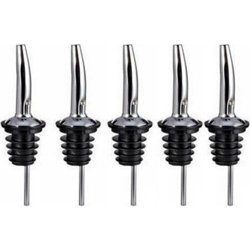 5pcs Stainless Steel Wine Bottle Pourer Spout Wine Stopper Barware Oil Bottle Wine Pourers Bar Accessories