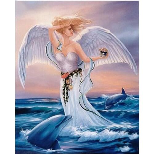 5D Diy diamond painting rhinestone cross stitch hobby crafts diamond embroidery ocean angel dolphin mosaic home decoration