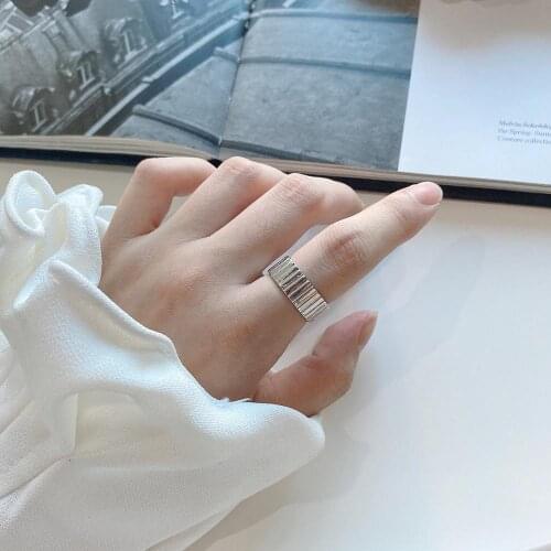 925 Silver Big Rings for Women Female Finger Ring Personality Sterling Silver Open Engagement Ring