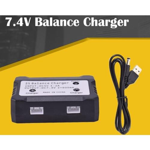 2IN1 7.4V 2S 600 mA Lipo Battery Balance Charger For Syma X8C MJX X600 X101 Plug Input DC 5V 1-2A RC Toys Battery