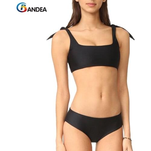 BANDEA swimwear swimsuit women solid black bikini set sexy padded bathing suit swimwear brazilian sport bikini swimming suit