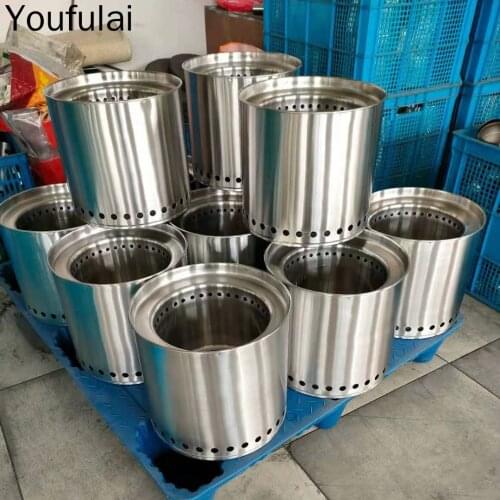 Yjj Large Heating Bonfire Stove Smokeless Portable Fire Pit Lightweight Grill Stove Outdoor Heater Backpacking Camping Furnace