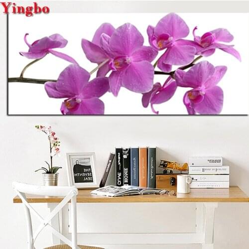 Large Diy Diamond Painting Orchid Flower embroidery with diamonds mosaic Cross Stitch Full Square Round drill diamond mazayka