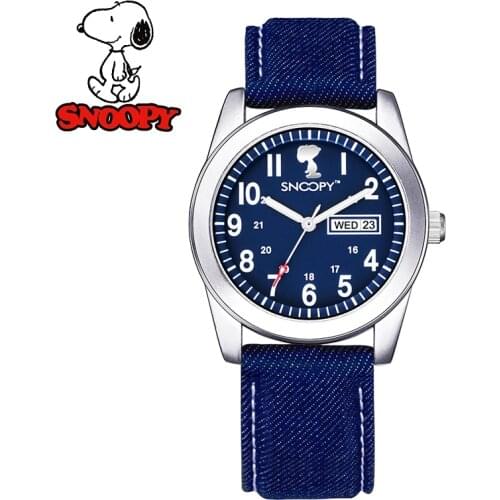 SNOOPY Top Brand Children Military Watches Fashion Casual Canvas Boys Kids Sport Quartz Wristwatches Clock Relogio Masculino