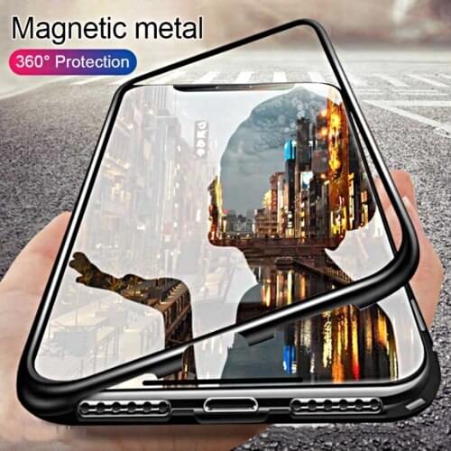 COVER for Samsung Galaxy J4 + Plus / J6 + PLUS aluminum Glass magnetic back tempered Glass