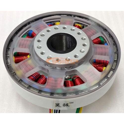 300W Disc Brushless DC Motor 27N30P Hollow Shaft Flat Direct Drive Motor