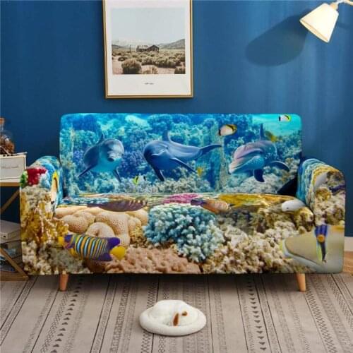 Sofa cover covers for sofa 3D Underwater World 1/2/3/4 seater sofa cover elastic cover sofa elasticated sofa covers sofa couch