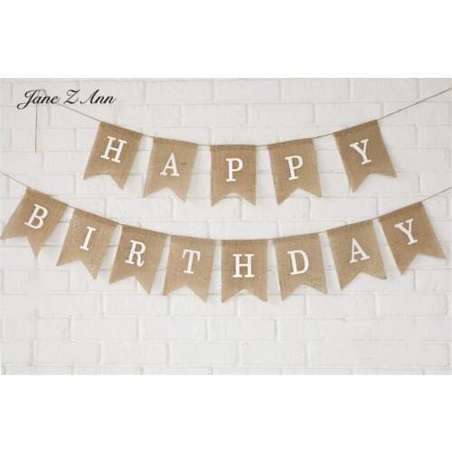 Jane Z Ann Birthday print letter flag happy birthday little fox one photography prop 1 year old baby