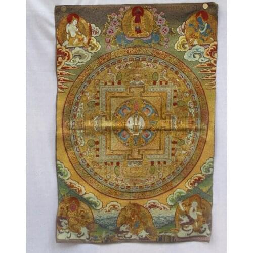 Collectible Traditional Tibetan Buddhism in Nepal Thangka of Buddha paintings ,Big size Buddhism silk brocade painting 011