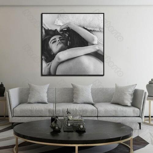 Modern Style Canvas Painting Wall Poster Print Grey Picture Pretty Close Lovers Sleeping for Home Rooms Gallery Wall Decoration