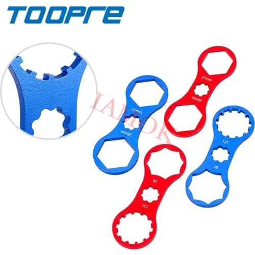 TOOPRE Bicycle Aluminium Alloy Removal Tool Iamok Mountain Bike Red/Blue Fork Shoulder Cover Wrench 12/14g