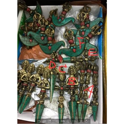 Fine Nepali crafts inlaid with turquoise and red coral bronze Manjushri Wisdom Sword Implement free shipping