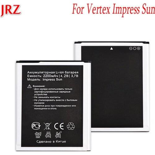 JRZ 3.7V 2200mAh Impress Sun battery For Vertex Impress Sun phone Replacement Batteries Bateria