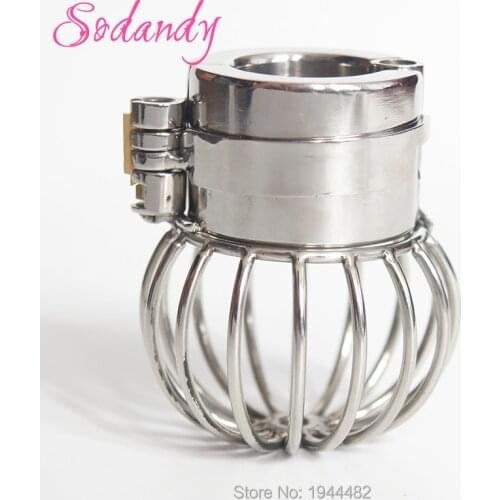 Stainless Steel Testicles Chastity Cage Male Scrotum Ring Ball Stretchers Weights Scrotum Stretching Bondage Stealth Lock Device