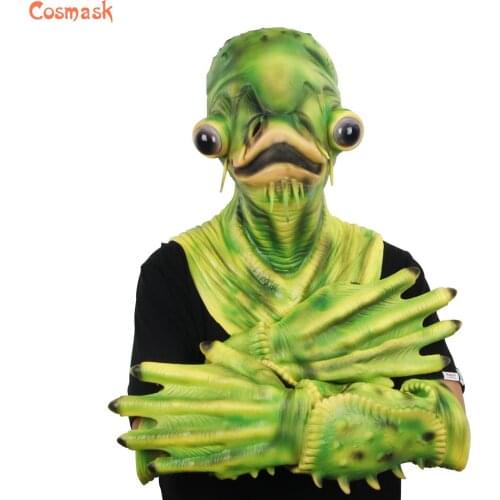 Cosmask Halloween Shape Of The Water New Era Real Party Dress Animal Mask Glove Silver Carp Essence Suit Animal Carnival Cosplay