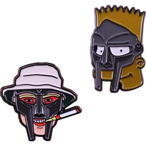 MF Doom Hip Super Villain Hop Fans Brooch Pins Enamel Metal Badges Lapel Pin Brooches Jackets Fashion Jewelry Accessories