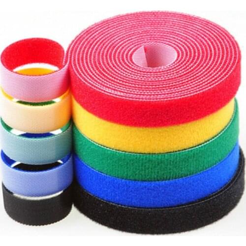 10/15/20mm*5M Reusable Adhesive Fastener Tape Strong Hooks and Loops Fasteners Back To Back Cable Ties Curtain Fastener Magic