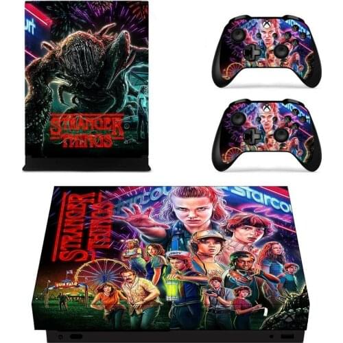 Stranger Things Full Cover Skin Console & Controller Decal Stickers for Xbox One X Skin Stickers Vinyl