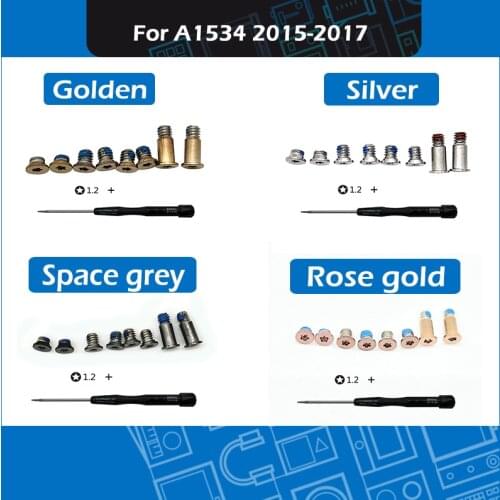 New Silver Golden Space grey Rose gold A1534 Bottom Case Screw set + Screwdriver for Macbook Retina 12" A1534 Case Screws