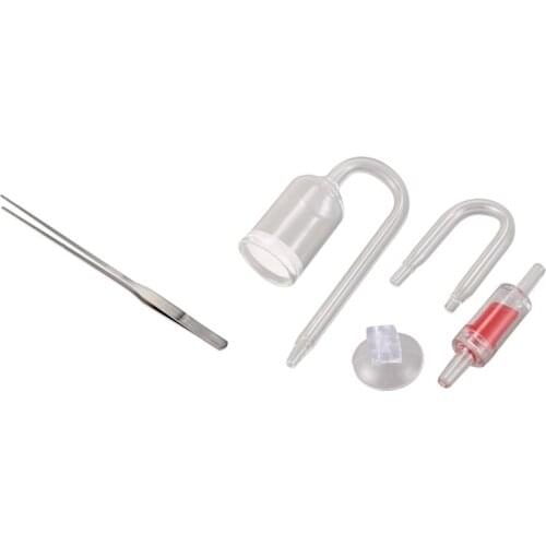 Aquarium Fish Tank Live Plants Straight Tweezers Cutting Stainless Steel 27Cm with Glass Plant Co2 Diffuser U Shape Tube Set for