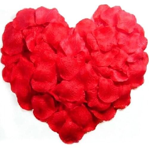 500pcs Lifelike Artificial Silk Red Rose Petals Decorations for Wedding Party