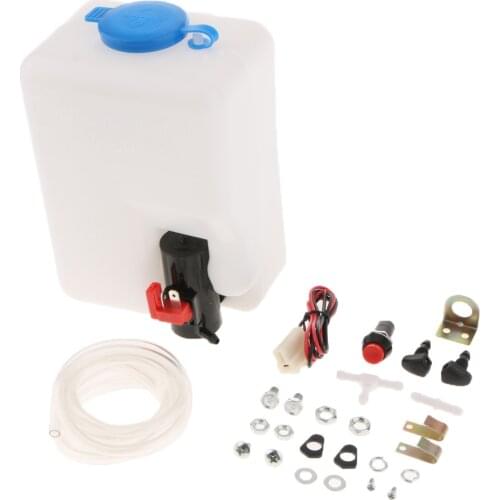 Washer Tank Pump Bottle Kit Universal Windshield Wiper System Reservoir for Car ,Marine and Boat