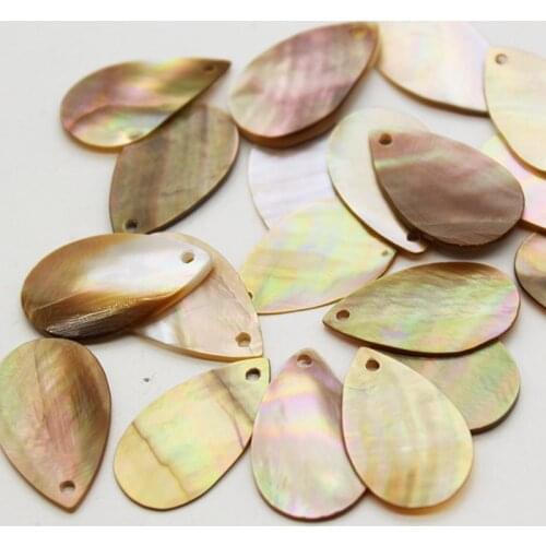 Promotion ( High Quality New ) 15x25MM Tear Drop 100% Pure Natural Yellow Shell Jewelry Loose Beads Charms Diy Making Findings