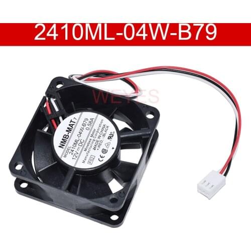 Original 2410ML-04W-B79 6025 6CM 12V 0.58A three wire speed dual- ball bearing fan 60*60*24mm