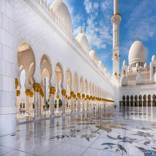 White Arabian Palace Arch Column backgrounds High quality Computer print scenic backdrops