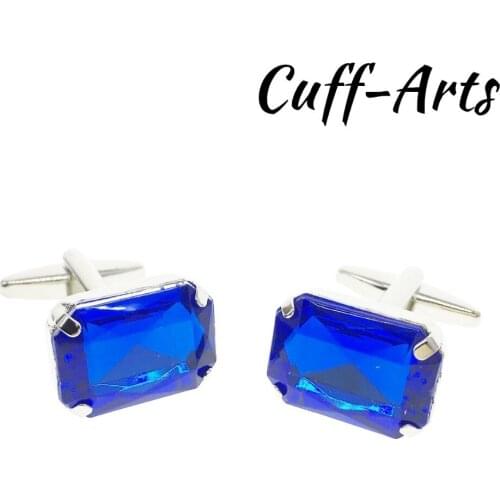 Cuffarts Shirt Luxury Cufflinks Mens Brand Wedding Silver Gifts Cuffs Button High Quality Crystal Blue Cuff Links C20144
