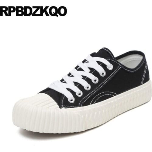 Slip Resistant Women Trainers Flats Breathable Designer Yellow Lace Up Black Cheap Sneakers Plain Canvas Shoes Latest Round Toe