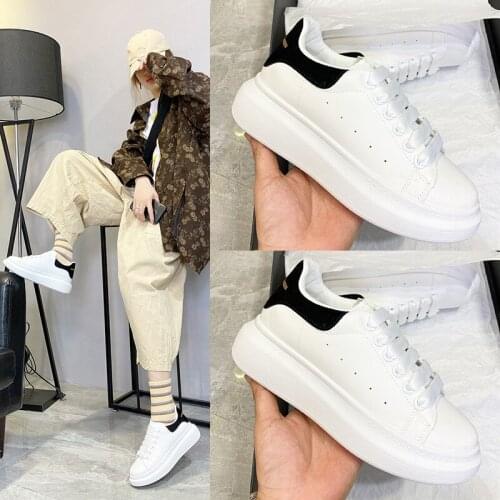 2021 online celebrity small white shoes womens platform spring and autumn new high shoes online celebrity trend leisure sports
