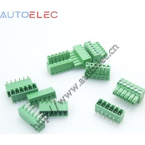 10Sets 3.81mm Pitch right angle bend pin PCB Pluggable Terminal Blocks plug and socket PCB terminal 2/3/4/5/6/7/8/9/10Poles