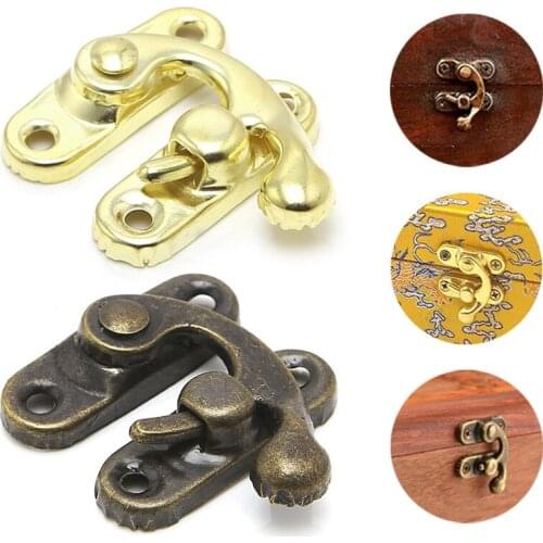 10x Antique Metal Catch Curved Buckle Horn Lock Clasp Hook Gift Jewelry Box Padlock