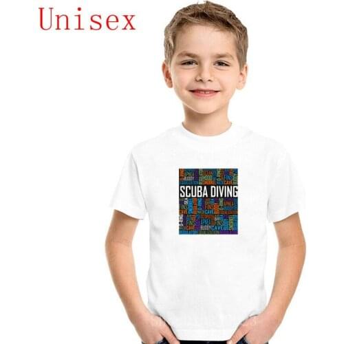 2020 Summer Newest Designer shirts for Kids Scu-ba Diving Words All Cotton Stylish children T Shirts boy clothes girls clothes