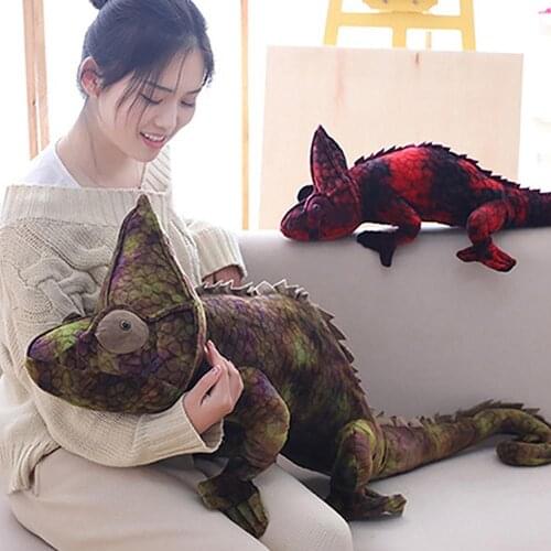 28inch Simulated Chameleon Animal Model Doll Plush Stuffed Toy Room Decor Gift
