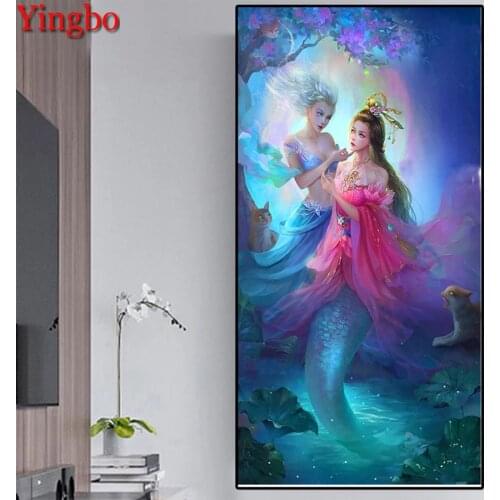 Diamond Painting Fantasy Art Classical mermaid landscape Diamond Embroidery DIY Kit Rhinestone 3D Set Diamond Mosaic Diamond Art