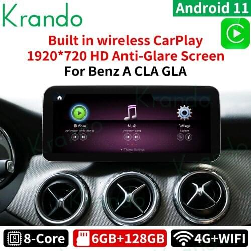 Krando Android 10.0 4G+64G 10.25'' Car Radio for Mercedes-Benz A W176 CLA C117 GLA X156 2012-2020 NTG 4.5 5.0 5.5 AUDIO Player