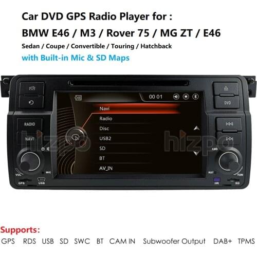 Car multimedia player DAB+ Autoradio DVD GPS for BMW E46 M3 325 3er 318 320 Rover75 MG Navi RDS VMCD 8G Maps BT SWC AM/FM RDS CD