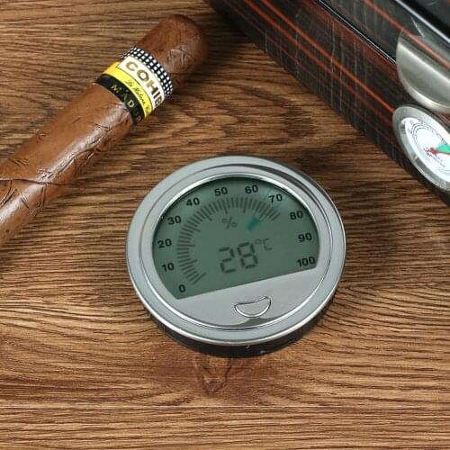Pocket Cigar Hygrometer Digital Temperature Professional Humidity Precision Cigar Humidor Hygrometer Portable Cigar Humidity